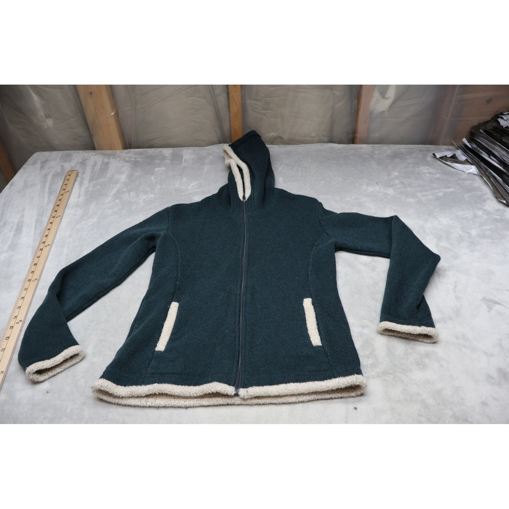 Kuhl Jacket Girls XL Green Apres Full Zip Fleece Sweater Hiking Travel Warm Soft